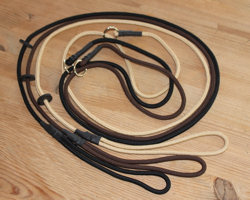 Showleinen in schwarz, beige und braun